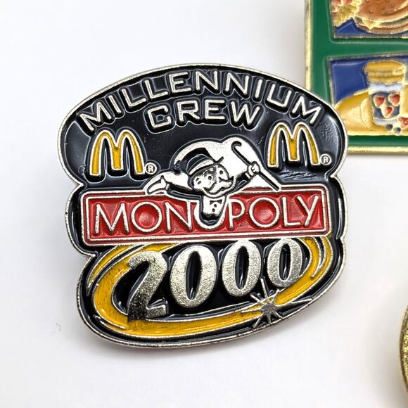 Vintage Y2K McDonald's Fast Food Crew Pins Set of 3 Monopoly & Menu 2000-2001 - Picture 3 of 6